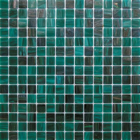APOLLO TILE Mingles 12 in. x 12 in. Glossy Bottle Green Glass Mosaic Wall and Floor Tile 20 sq. ft./case, 20PK MIX2088GN452A